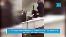 Una mujer perdió el control en el Registro Civil y revoleó una silla a los empleados