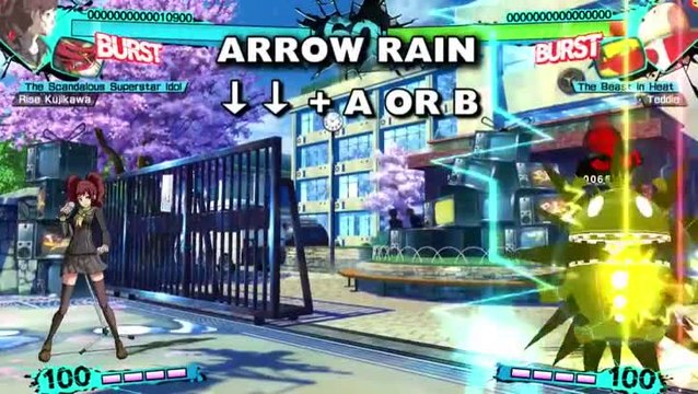 Persona 4 : Arena Ultimax : Mouvements de Rise