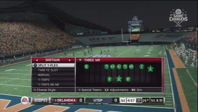 NCAA Football 13 : Formations et tactiques