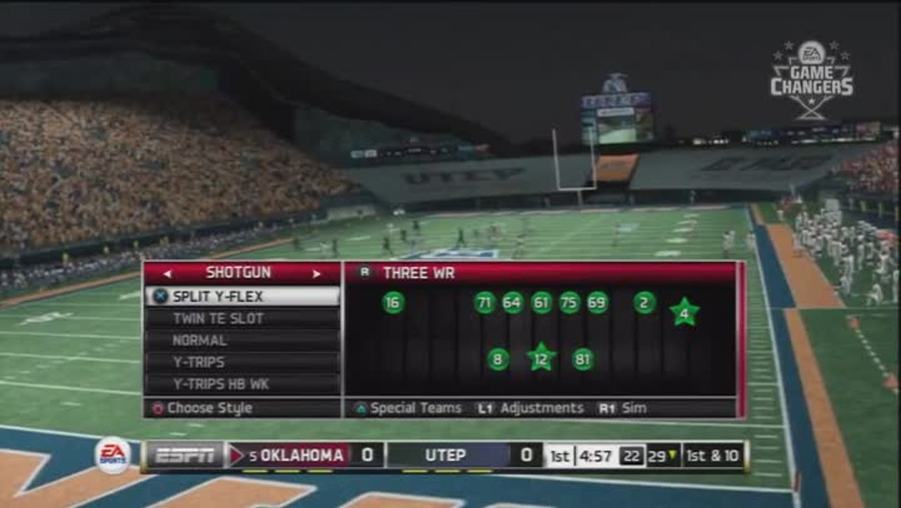 NCAA Football 13 : Formations et tactiques