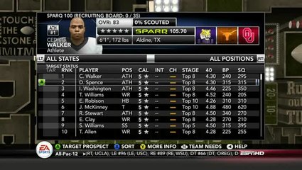 NCAA Football 13 : Scouting
