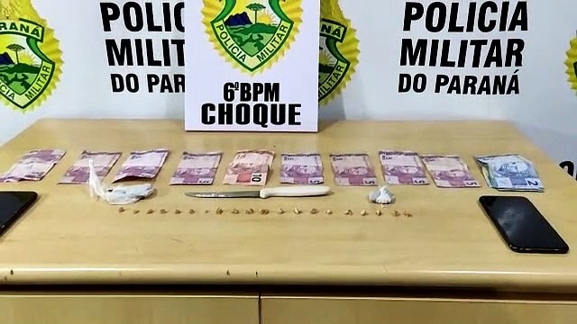 Pelotão de Choque realiza apreensão de drogas no Bairro Santa Cruz