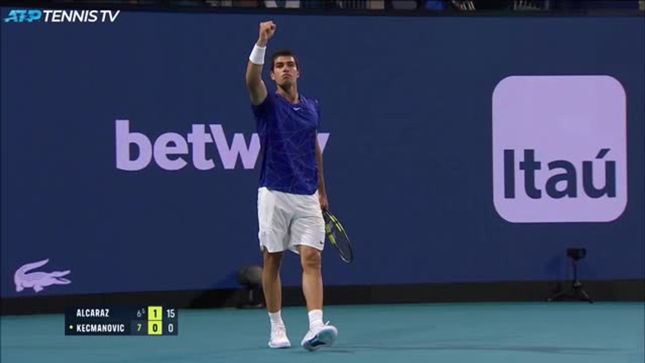 Alcaraz wins wild match with Kecmanovic to make Miami last four