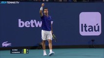 Alcaraz wins wild match with Kecmanovic to make Miami last four