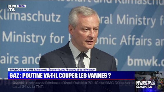 Bruno Le Maire: Nous n'acceptons de pas de payer les contrats gaziers dans une autre monnaie