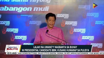 Lalaki na umano’y nagbanta sa buhay ni presidential candidate BBM, kusang humarap sa pulisya