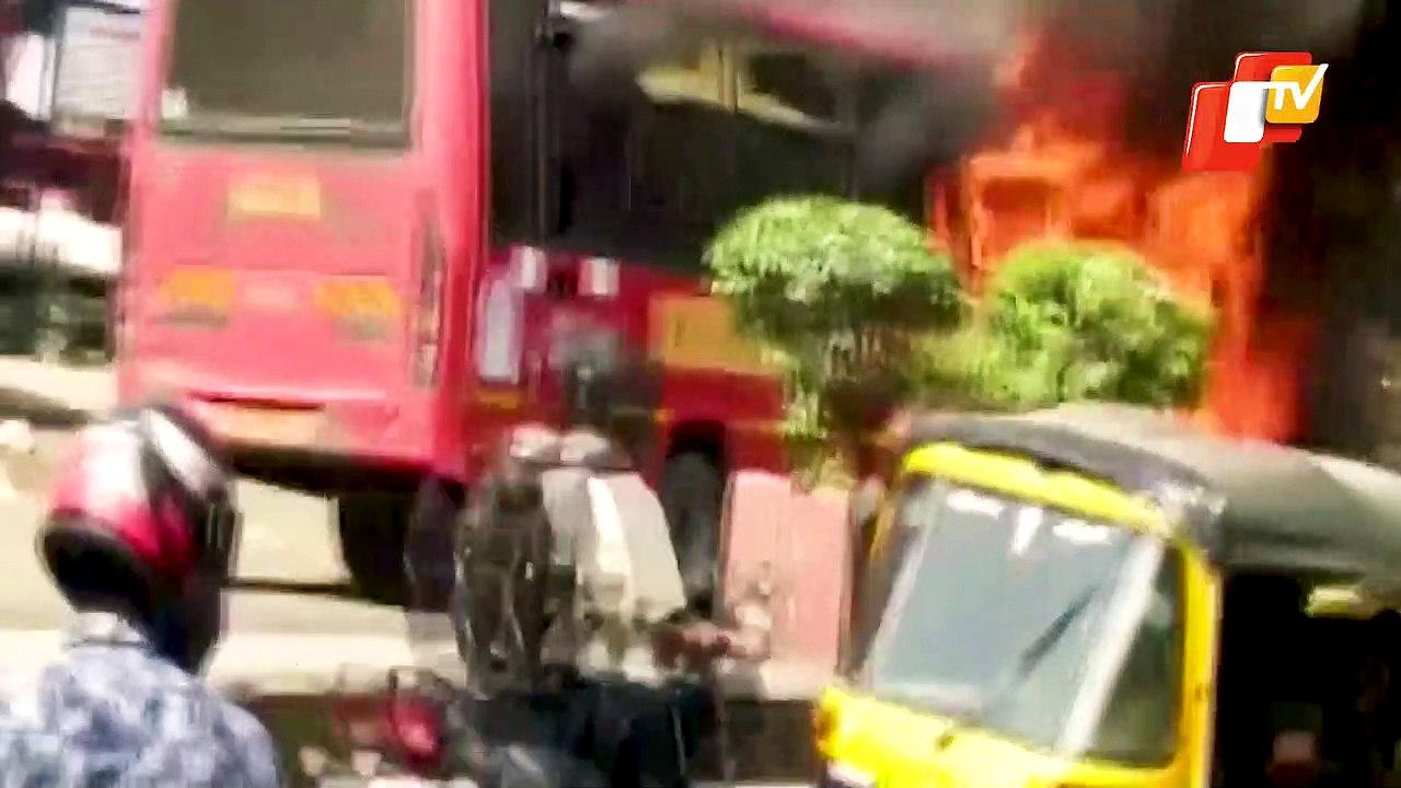 WATCH | Moving Bus Catches Fire