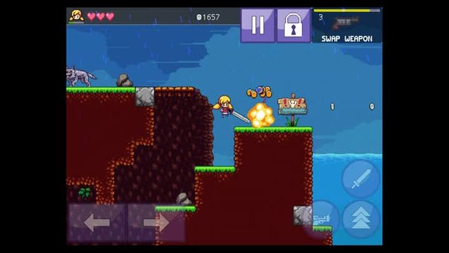 Cally's Caves 3, 15 minutes entre couettes, épée et fusil à pompe