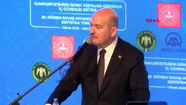 Son dakika haber... İçişleri Bakanı Soylu, Savaş Muhabirliği Eğitimi Sertifika töreninde konuştu