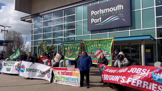Portsmouth International Port sees RMT union protest as part of nationwide action against P&0 Ferries sackings