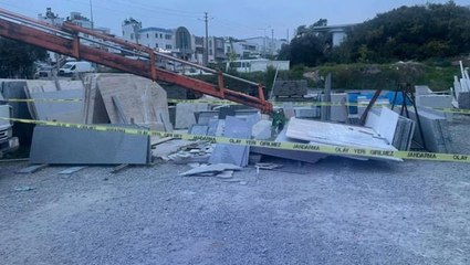 Vinç operatörünün feci ölümü! Tonlarca mermerin altında kalarak can verdi