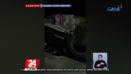 SUV, tumaob matapos umanong mawalan ng kontrol ang driver sa pakurbang daan | 24 Oras