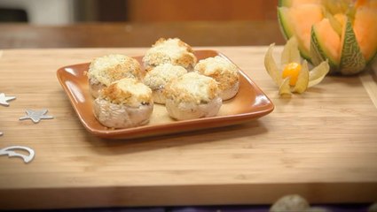 طريقة عمل فطر مع الثوم والجبن بالفيديو