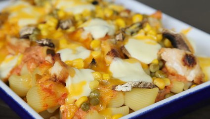 طريقة عمل معكرونة البيتزا بالدجاج