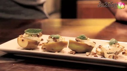 طريقة عمل حلى الكمثرى مع الكريمة بالفيديو