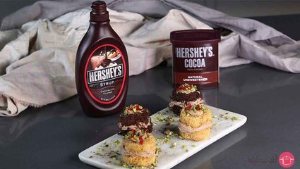 أكواب كنافة بالشوكولاتة