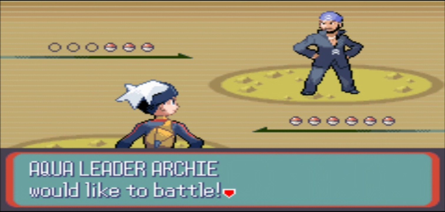 Pokemon Sapphire - Team Aqua Boss 2nd Battle: Archie