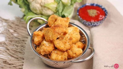 قرنبيط مقلي بدون بيض