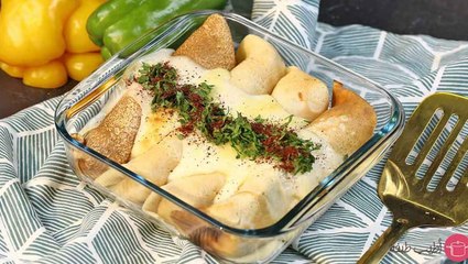 صينية كريب بالدجاج والبشاميل