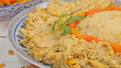 دجاج بالقشطة والكاري