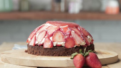 طريقة عمل كيكة الفراولة الباردة