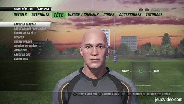 Jonah Lomu Rugby Challenge 3 : La création de joueur