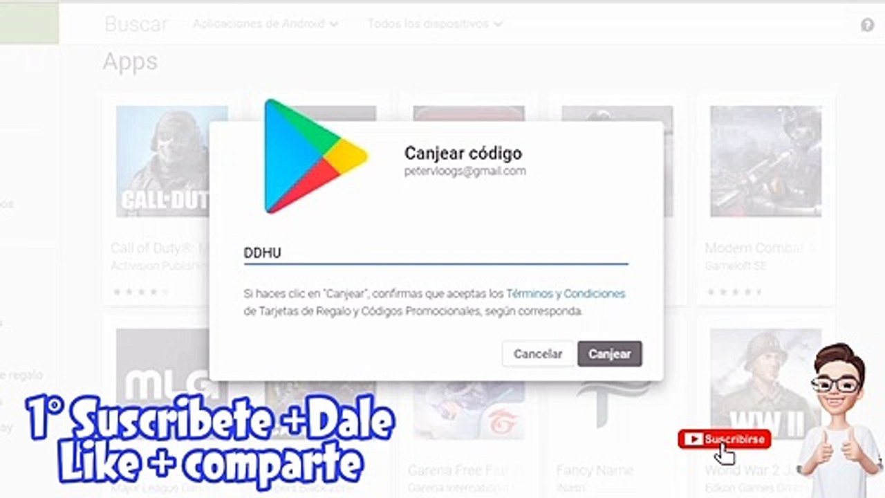 Codigos de Google play | Regalando tarjetas de Google play gratis 2022