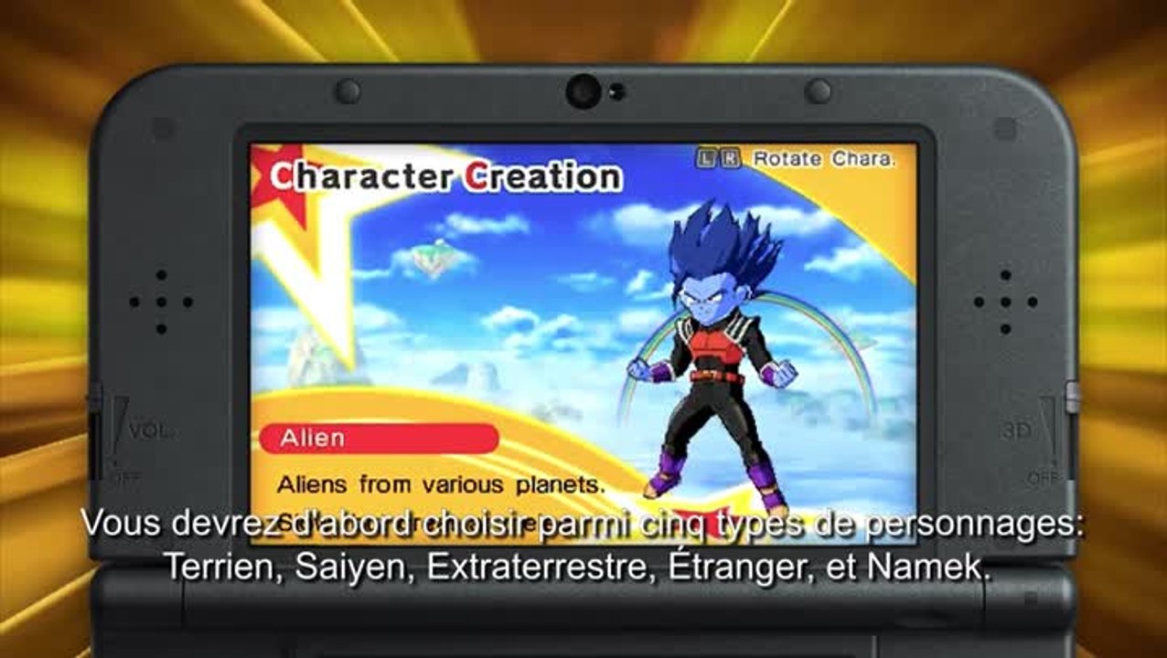 Dragon Ball Fusion présente la personnalisation d'avatar