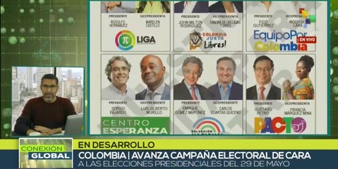 Candidatos presidenciales de Colombia realizan actividades de cara a elecciones