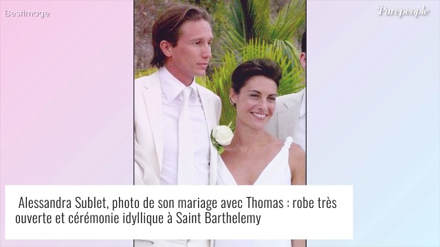 Mask Singer - Alessandra Sublet : Photo de son mariage avec Thomas, robe très ouverte et cérémonie idyllique