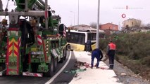 Başakşehir’de İETT otobüsü şarampole uçtu! Facianın eşiğinden dönüldü