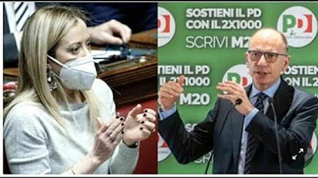 Giorgia Meloni ed Enrico Letta, confronto in Senato sul tem@ delle «libertà a rischio»
