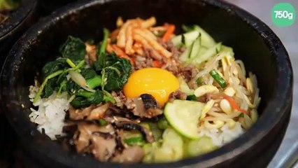 Bibimbap aux champignons frais