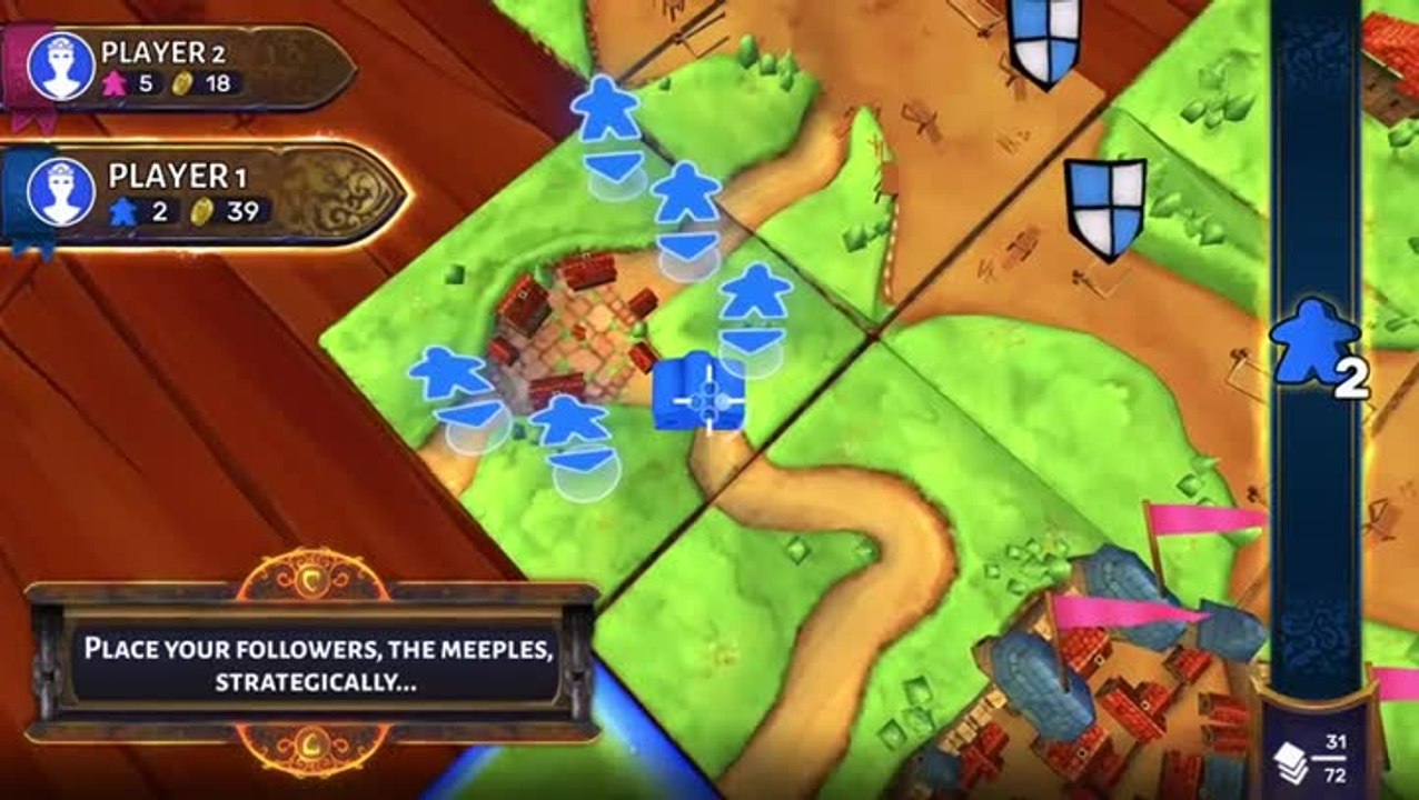 Carcassonne pose ses tuiles sur Switch