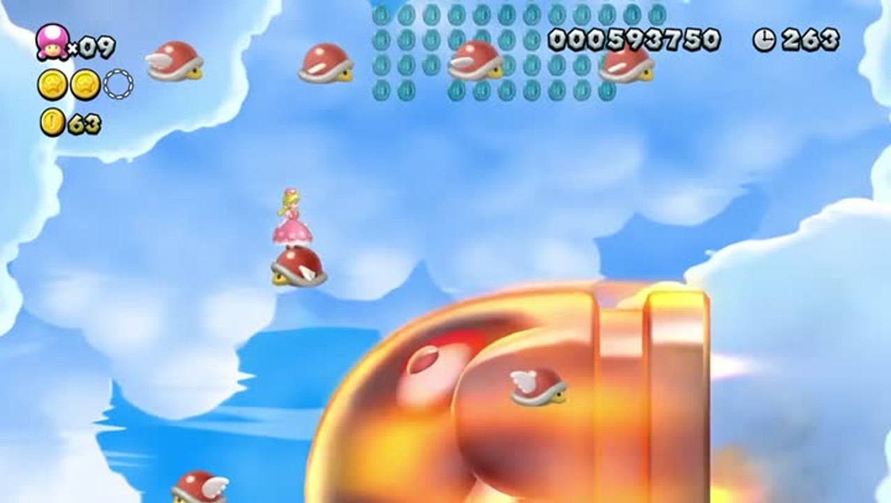 New Super Mario Bros. U Deluxe : Peachette fait un vol plané