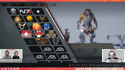 Anthem - Developer Livestream 15 Novembre Personnalisation Javelin