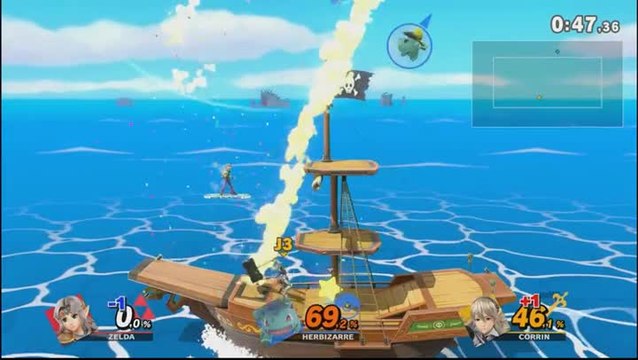 Super Smash Bros. Ultimate : Un Rathalos sur un bateau