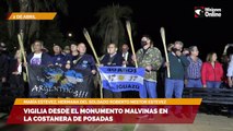 Vigilia desde el monumento Malvinas en la costanera de Posadas