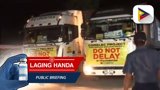 Ceremonial deployment sa mga truck na magdadala ng VCMs at election paraphernalia, isinagawa ng Comelec