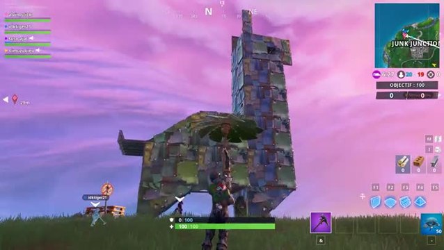 Fortnite, défi : Visiter un lapin en bois, un cochon en pierre et un lama en métal (saison 8, semaine 6)