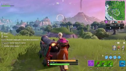 Fortnite : passer dans un cercle de feu avec un canon