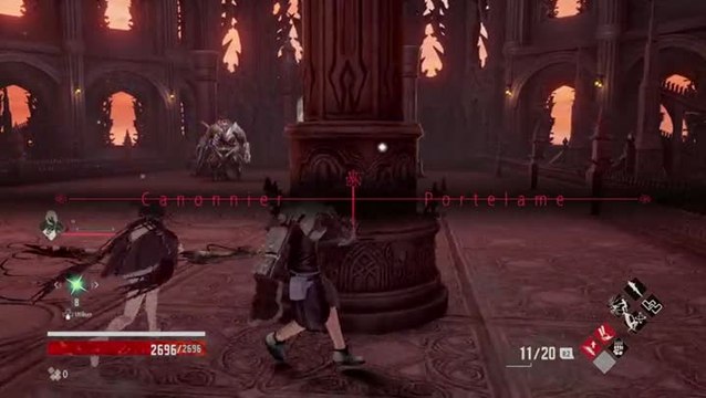 Code Vein, combat de boss contre le Canonnier et la Portelamme