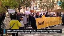 14 entidades independentistas se manifiestan en Palma para pedir más dinero a Armengol para el catalán.