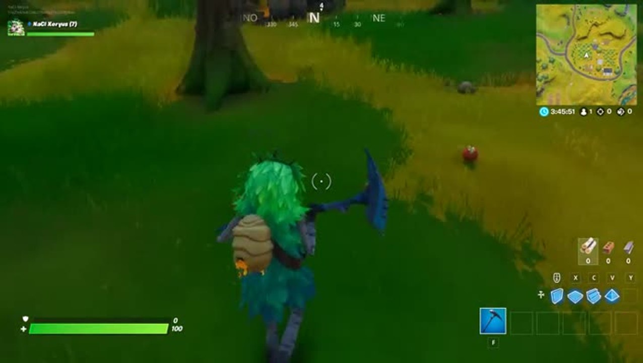 Fortnite, Chapitre 2, saison 1 : Consommer des pommes au verger ( mission Coup décisif)