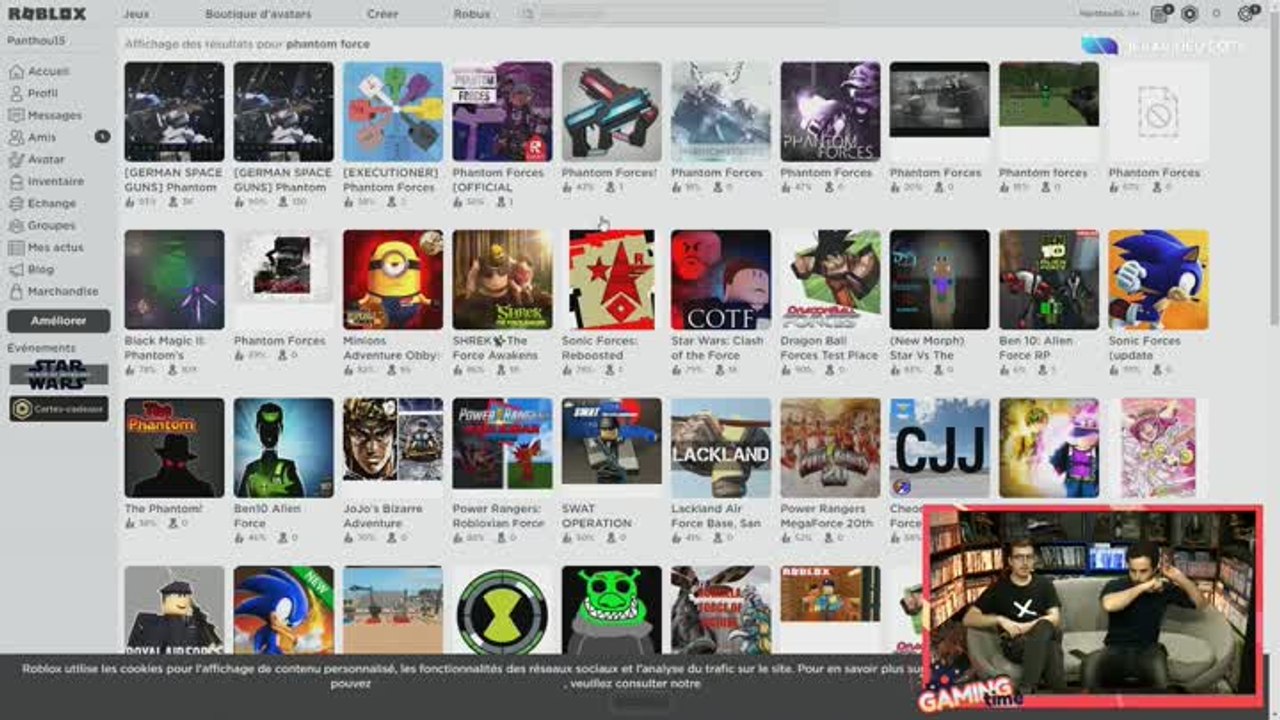 Gaming Time : Plein de jeux roblox