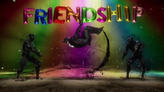 Mortal Kombat 11 Aftermath : Friendship Move, Noob Saibot fait de la corde à sauter