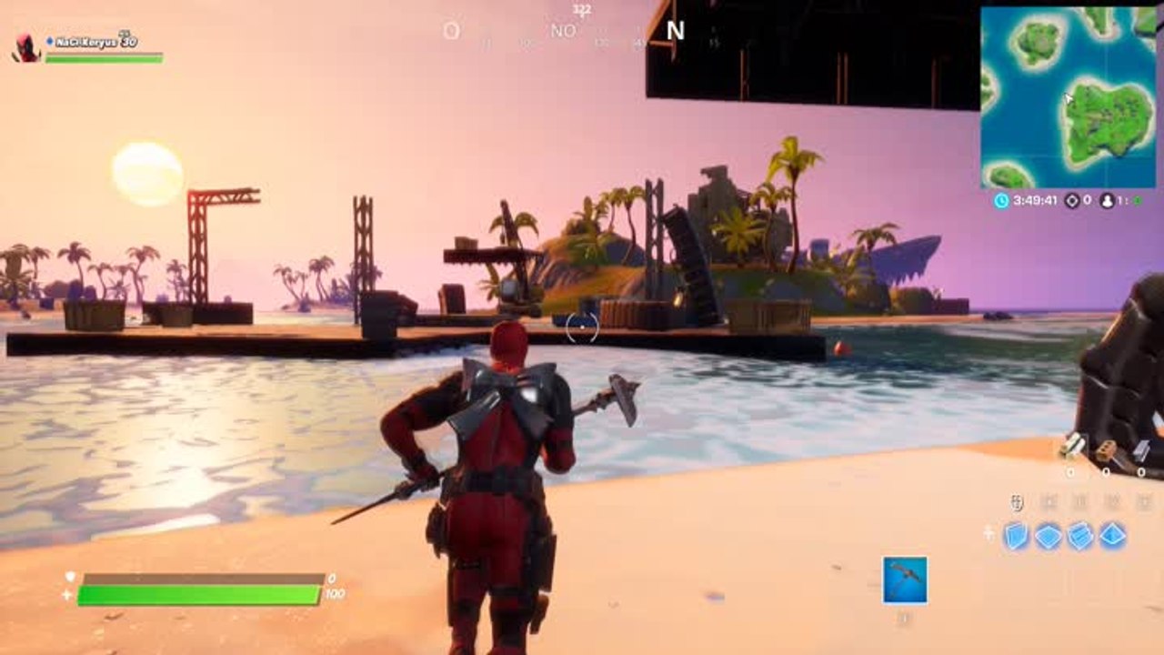 Visiter la scène au nord de Sweaty Sands (défis Travis Scott Astronomical)