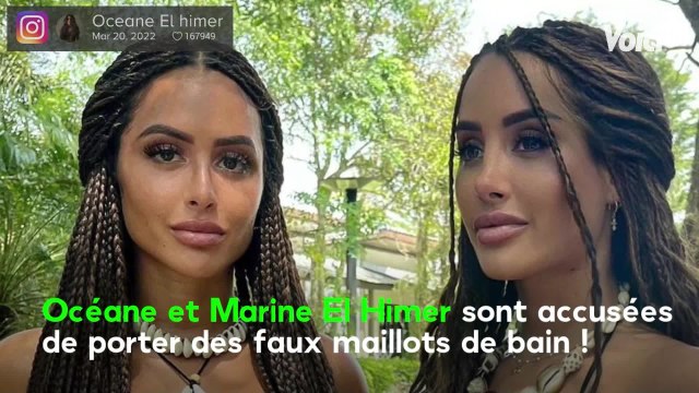 Voici - Océane et Marine El Himer accusées de porter des faux maillots de bain , leur dernier cliché trop retouché fait débat