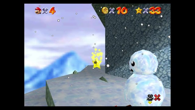 Super Mario 64 – Montagne Gla-Gla : étoile n°5 Bonhomme de neige sans tête