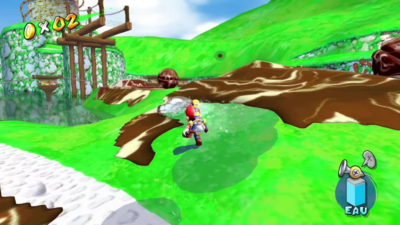 Super Mario Sunshine – Collines Bianco : soleil n°1 "La route vers le Grand Moulin"